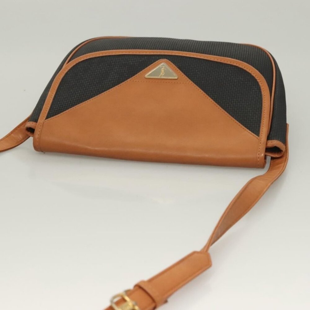 Authentic SAINT LAURENT Shoulder Bag PVC Leather Brown - Picture 13 of 16